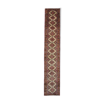 Handwoven Vintage Persian Rug Long Multi-coloured Wool Runner Rug