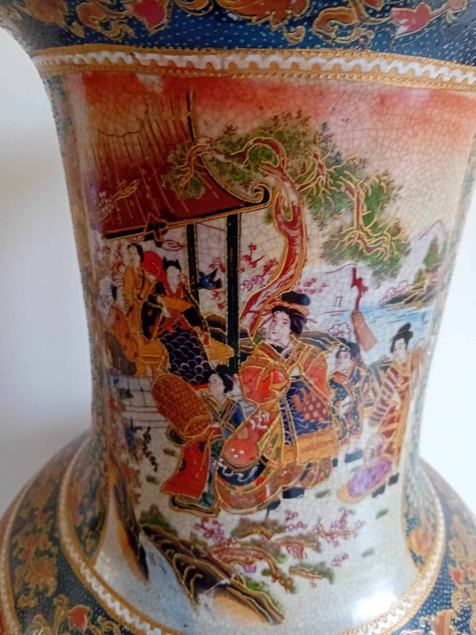 Neck vase Palace Chinese porcelain cartridges
