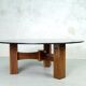 Table basse italienne moderne de bois de rose années 60