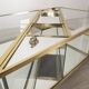 Vintage 60's table in golden brass and crystal italian design