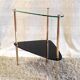 Table d'appoint tripode en laiton doré et verre - années 50/60