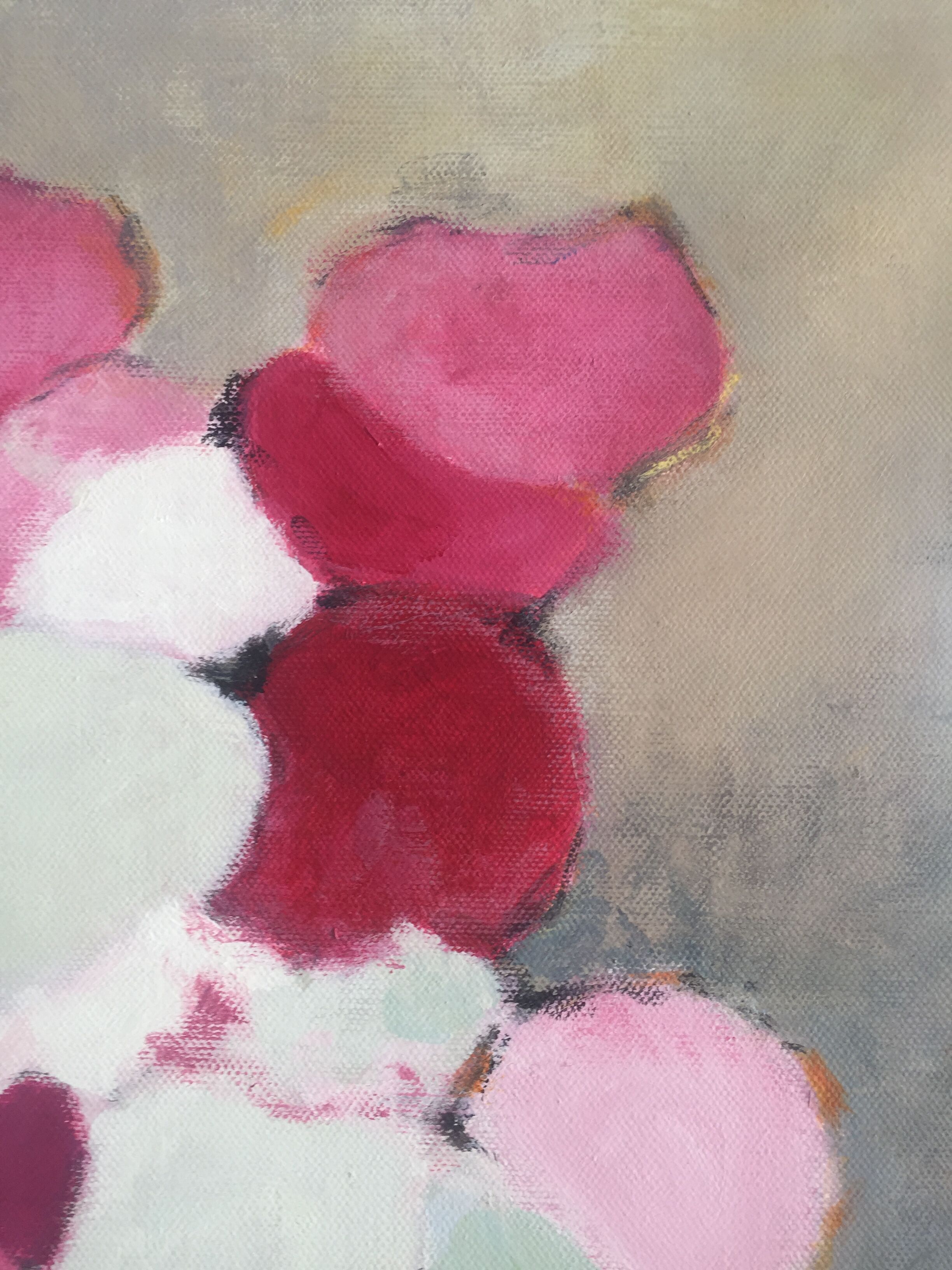 Beautiful bouquet of flowers on canvas