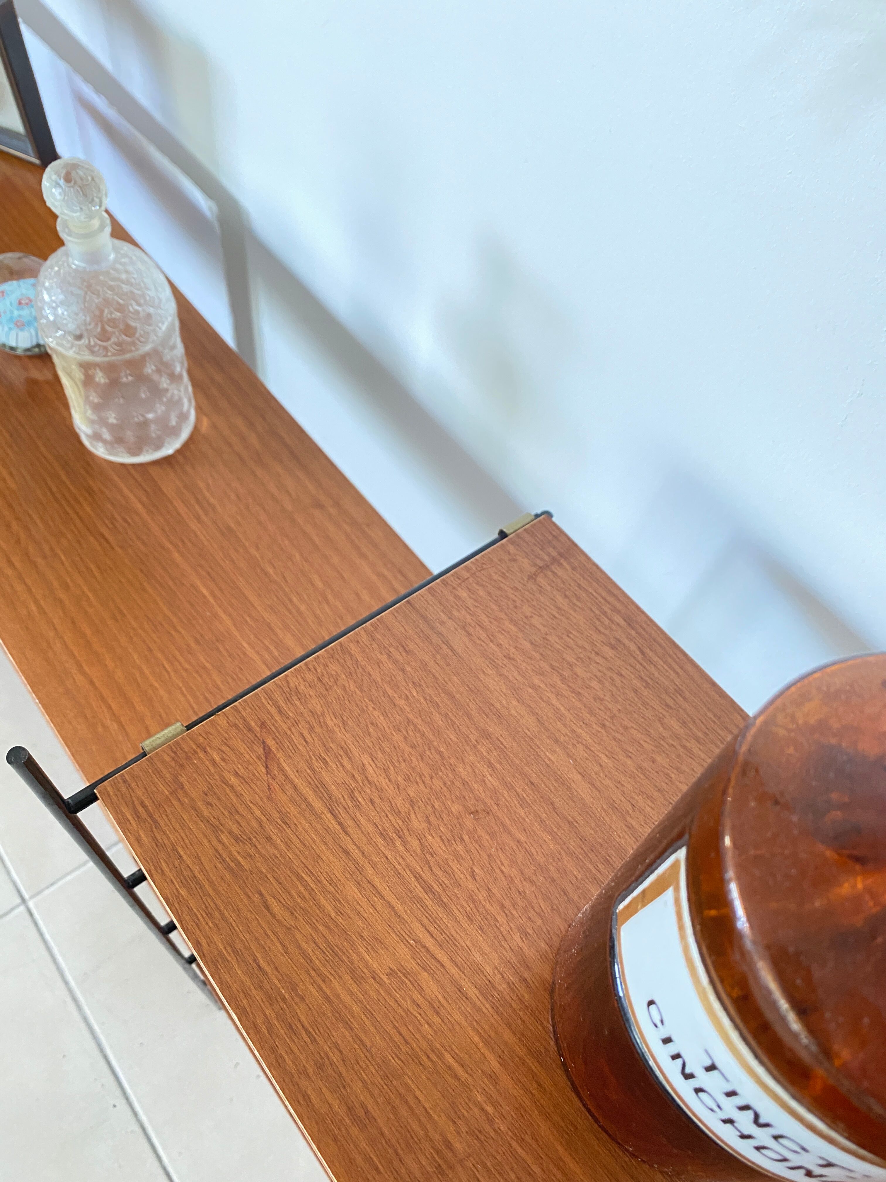 Vintage wooden string shelves