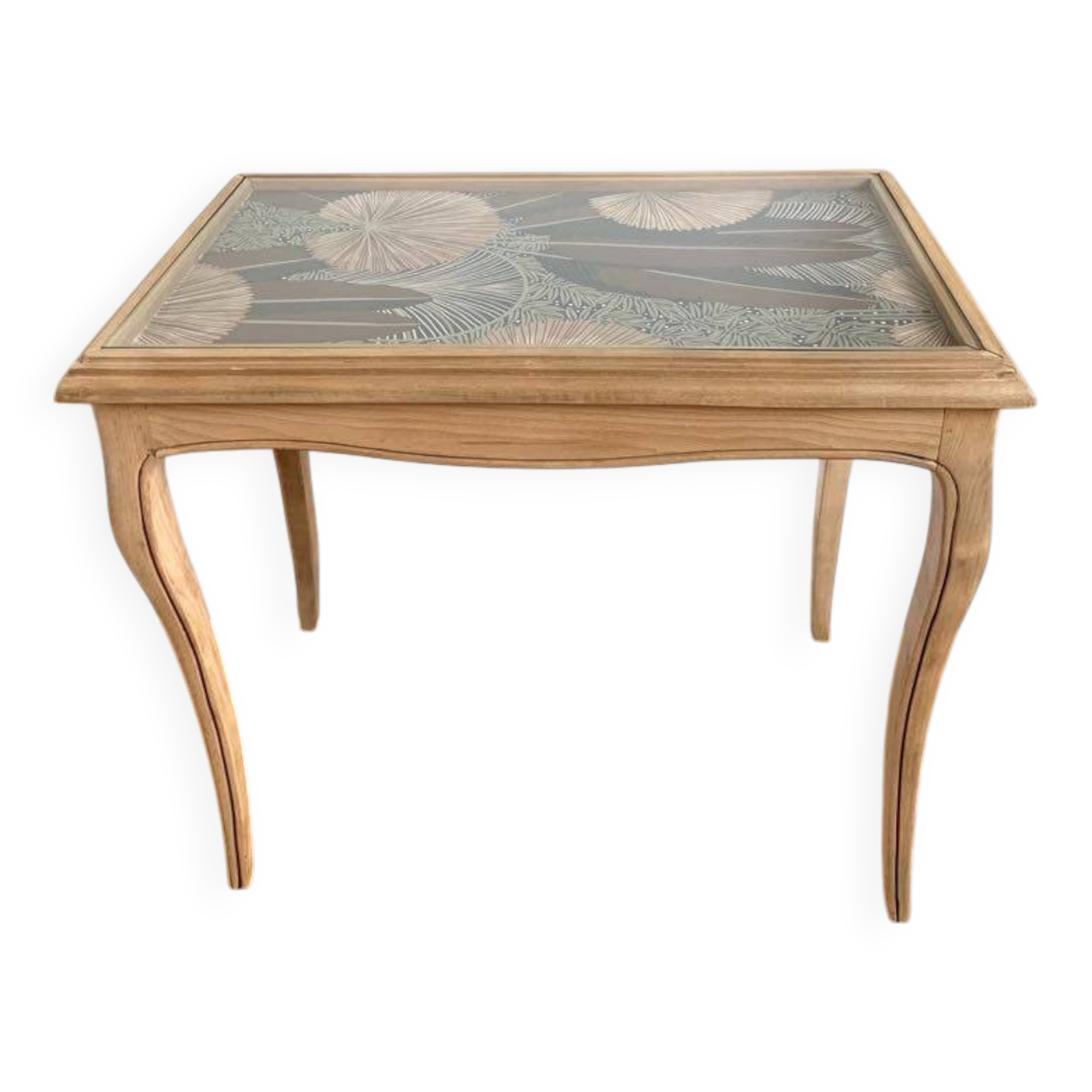 Table basse vitrée style Louis XV