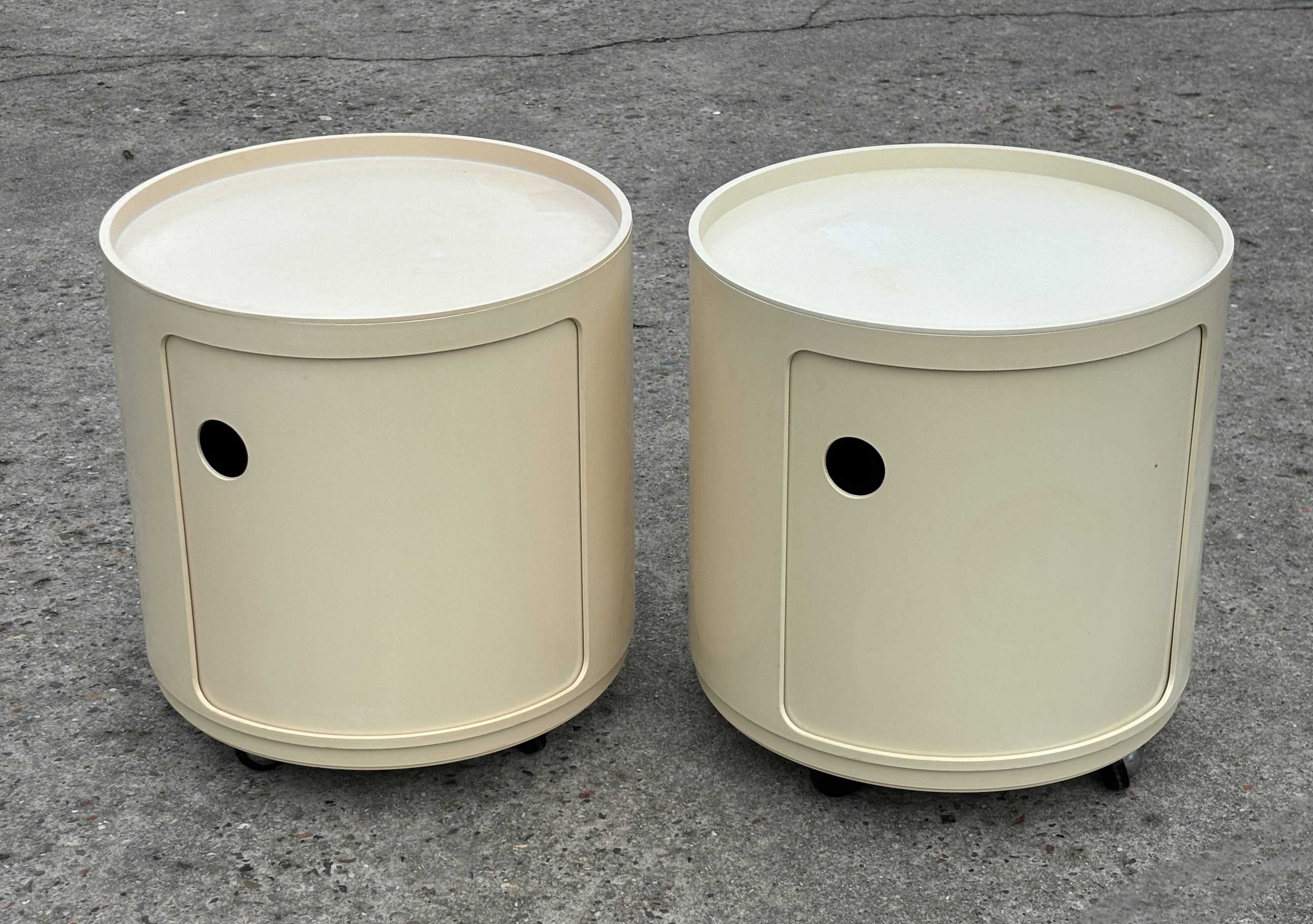 Vintage Componibili bedside tables by Anna Castelli for Kartell set of two