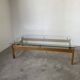 Table scandinave teck blond et verre 60