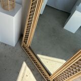 Rattan foot mirror with braces H:2m