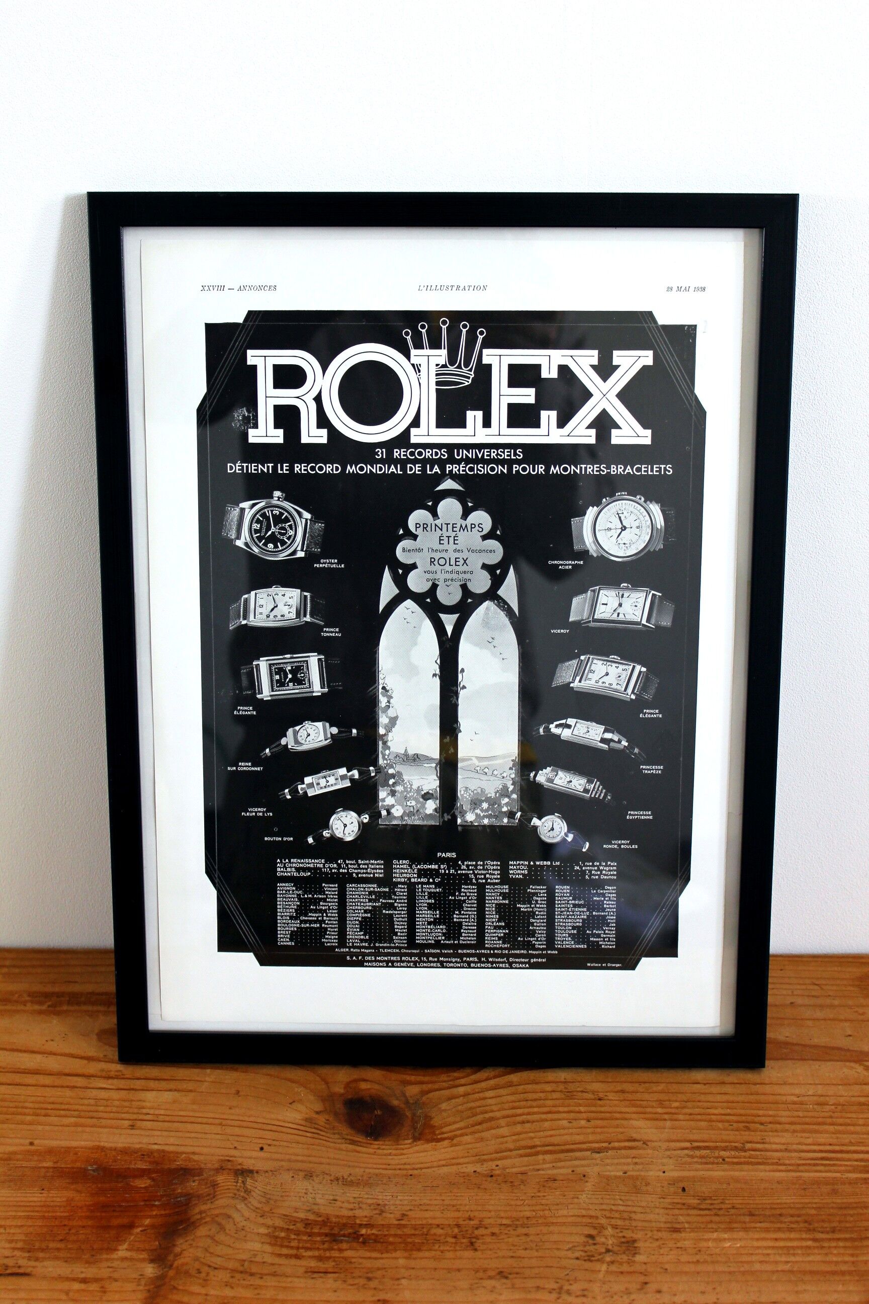 Rolex watch - old advertising poster 1930