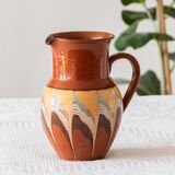 Large Bulgarian carafe in glazed mixed terracotta