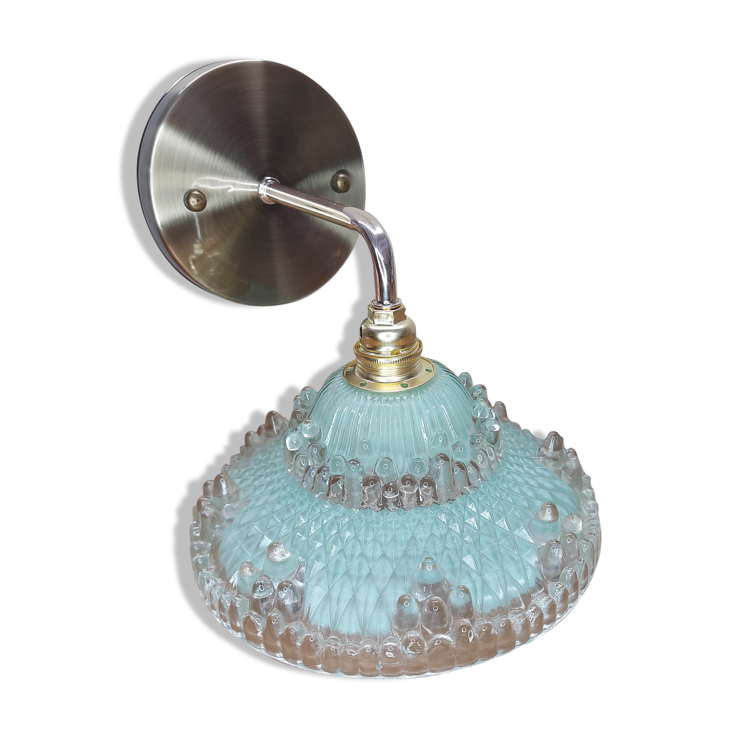 Opalescent glass wall lamp