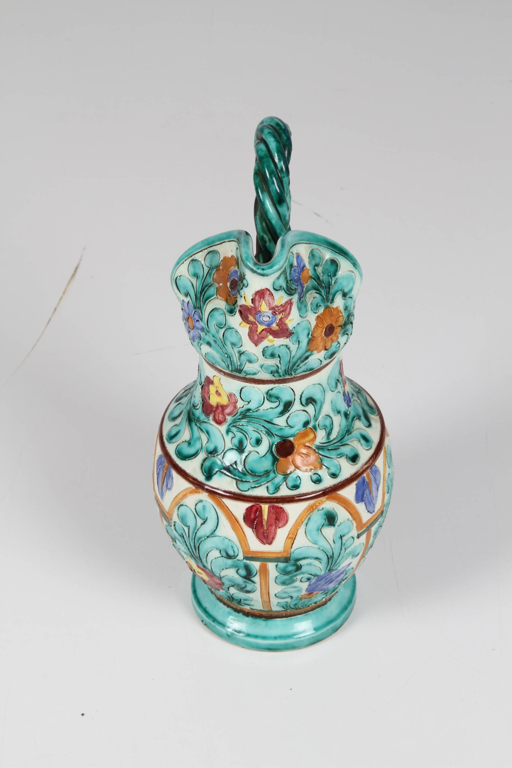 Polychrome earthenware jug