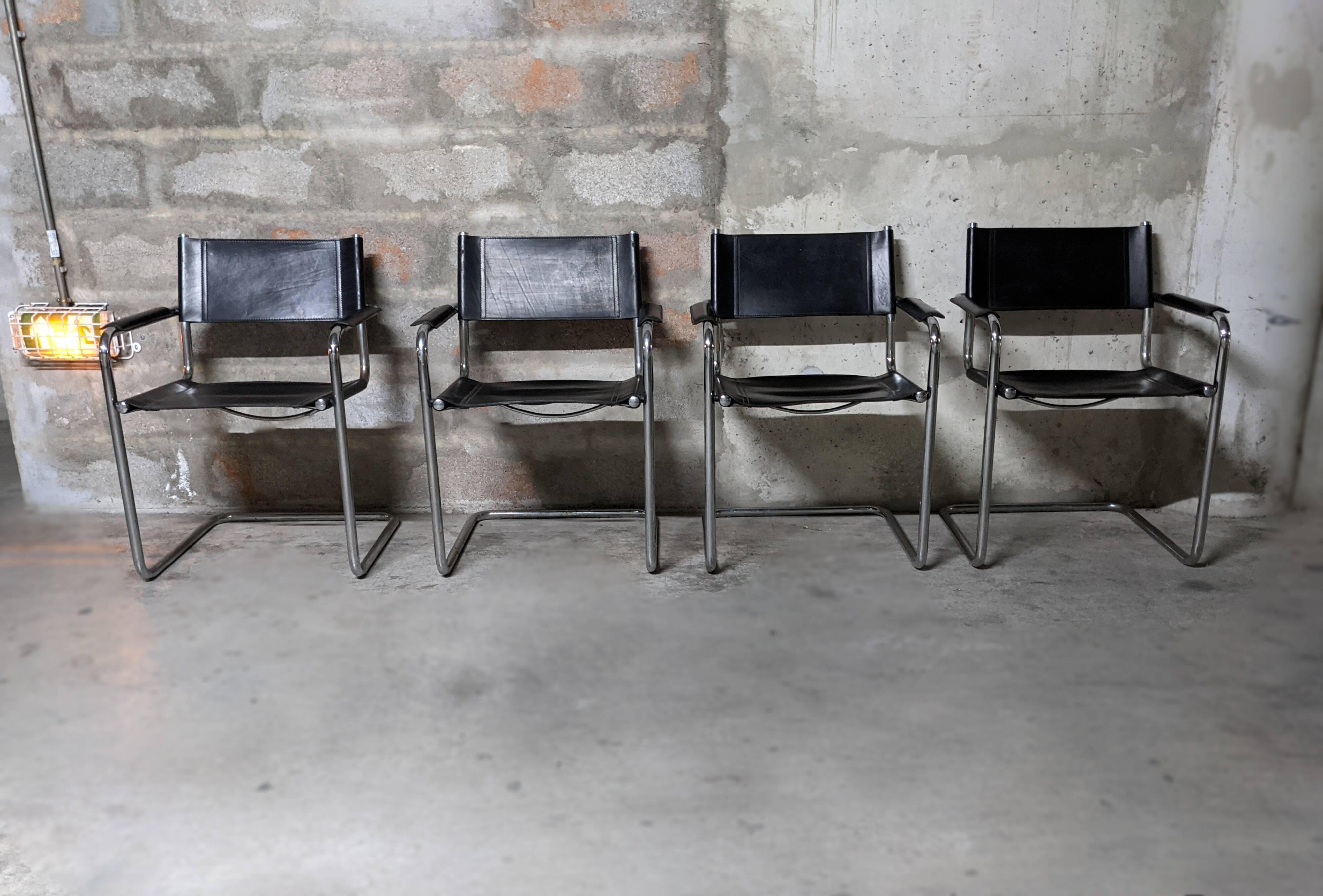 4 cantilever chairs edition Matteo Grassi