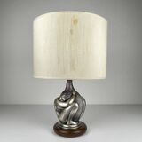 Vintage silver table lamp man and woman by Ottaviani, Italy, 1970s.