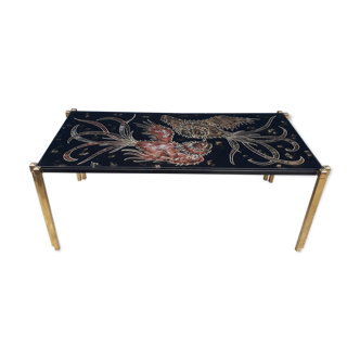 Lasco glass and brass coffee table