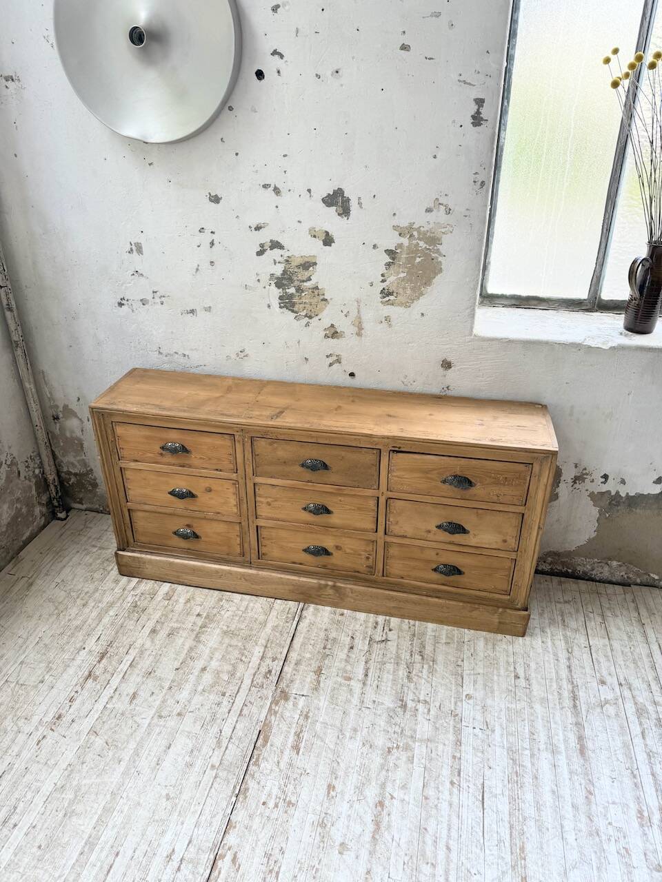 Pine craft cabinet with drawers