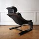 Kroken leather armchair, designed by Ake Fribytter, Nelo Mobelfabrik Sweden.