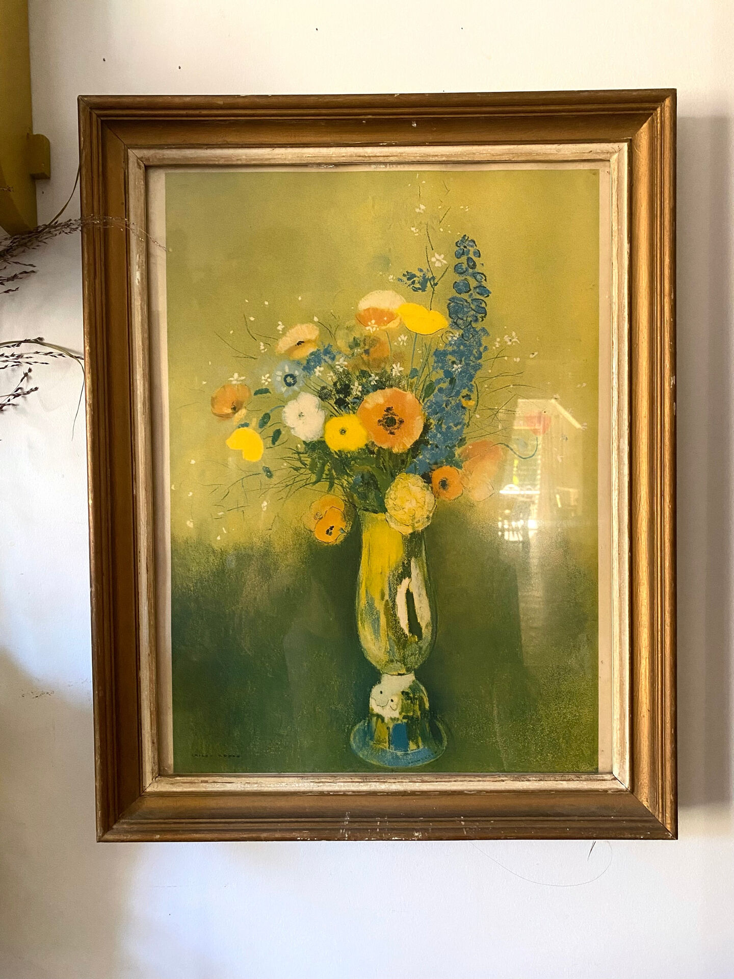 Framed reproduction "Wildflowers" after Odilon Redon