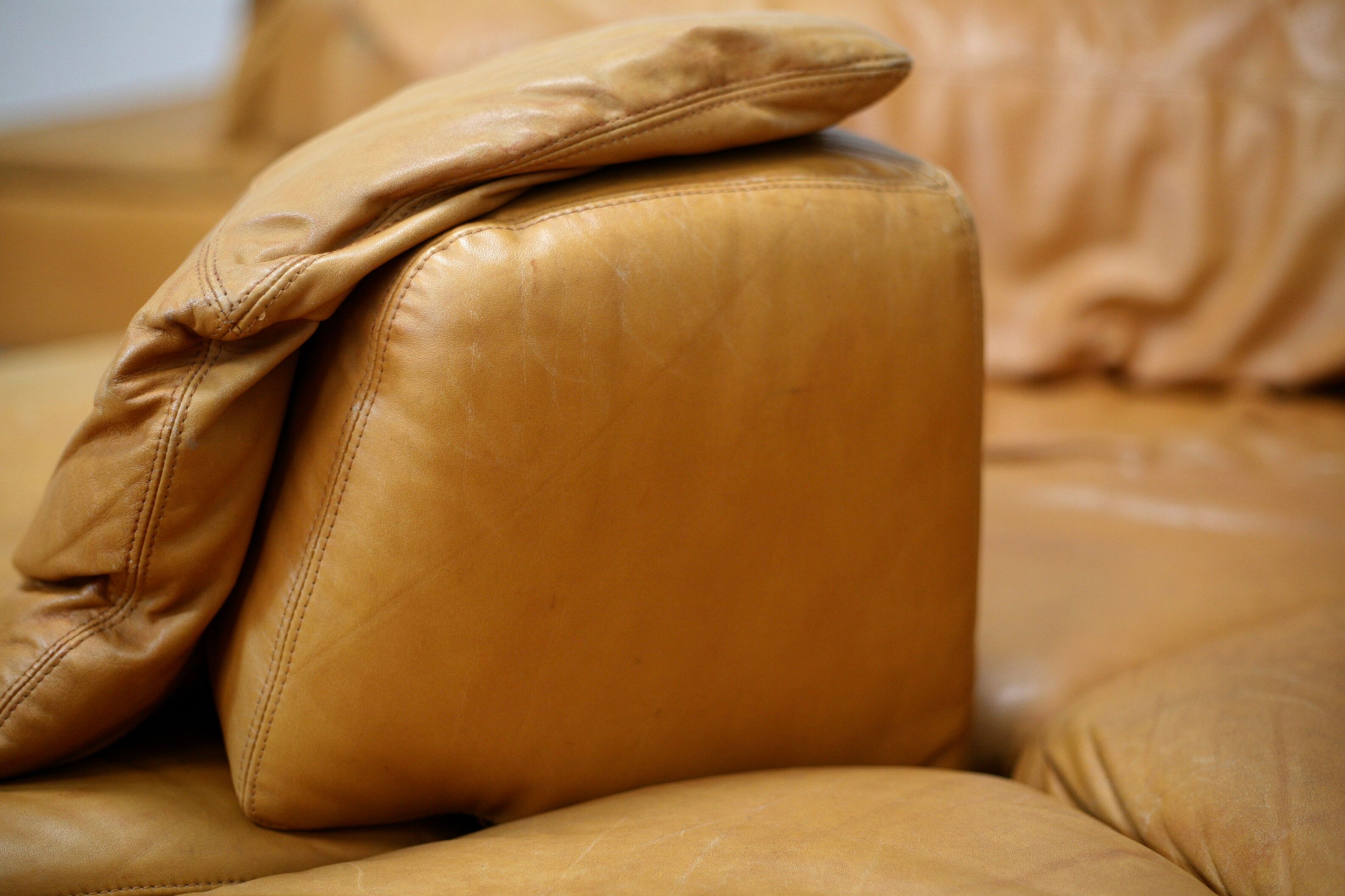 Leather modular sofa, 7 elements, 70s