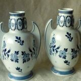 Paire de vases en faience de delft hollande decor marine bateaux