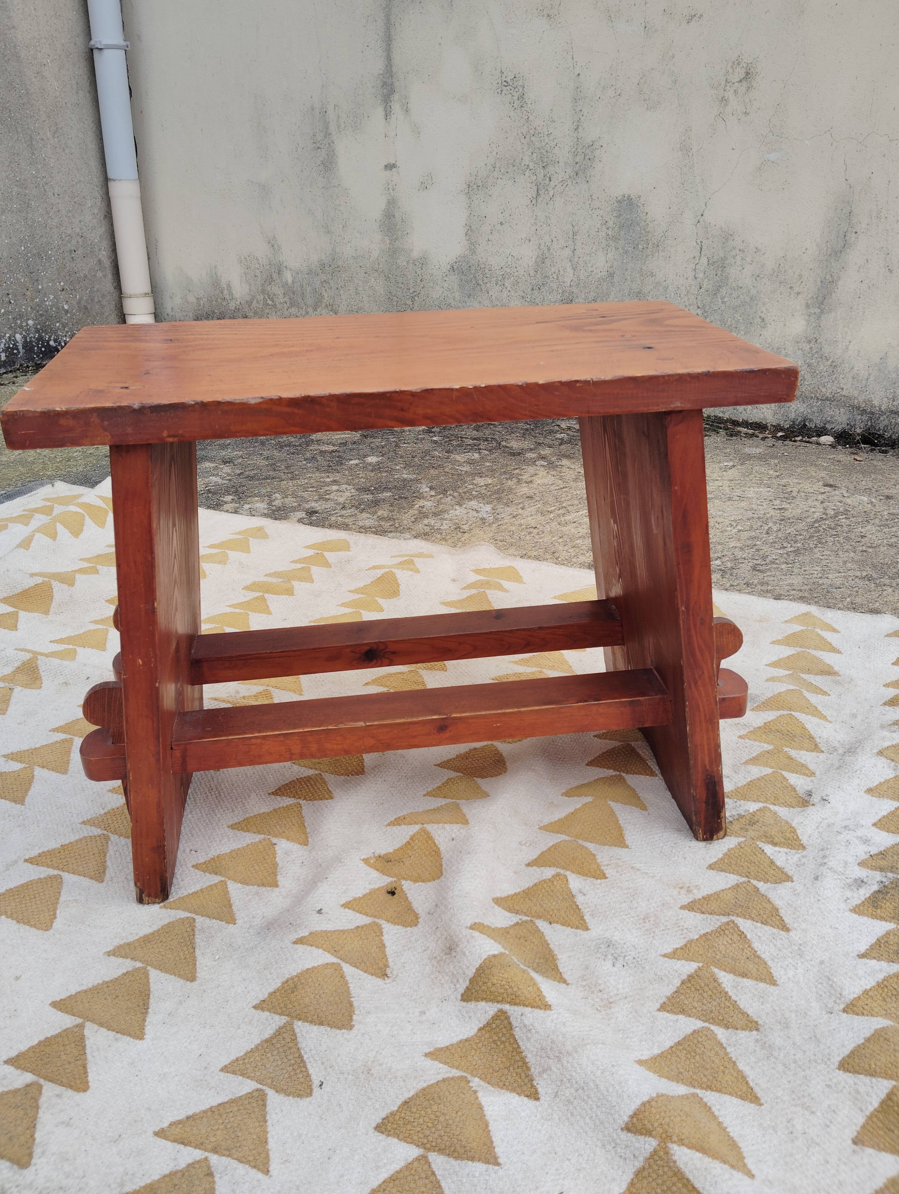 Small solid wood painter's bench