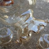 Set of 6 amber glass globes.