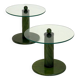 Italian side tables with bamboo base and glass top