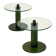 Italian side tables with bamboo base and glass top