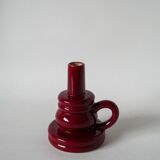 large burgundy ceramic candle holder numbered 1970