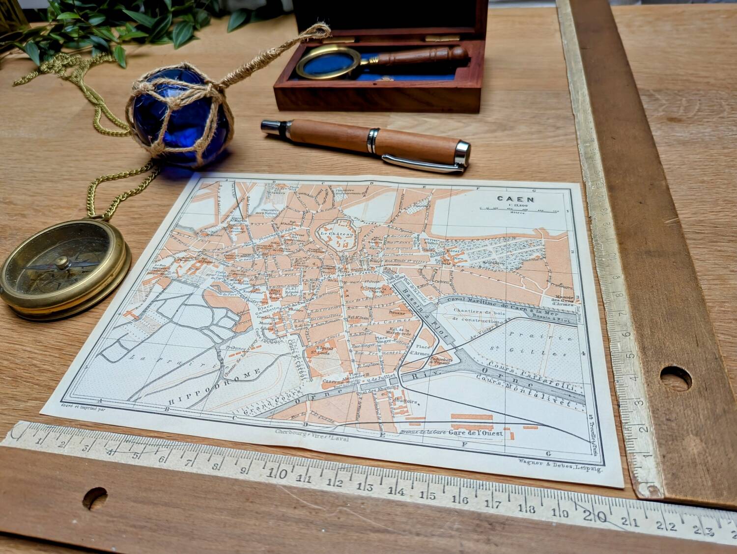 Imprimée en 1902, carte de Caen.