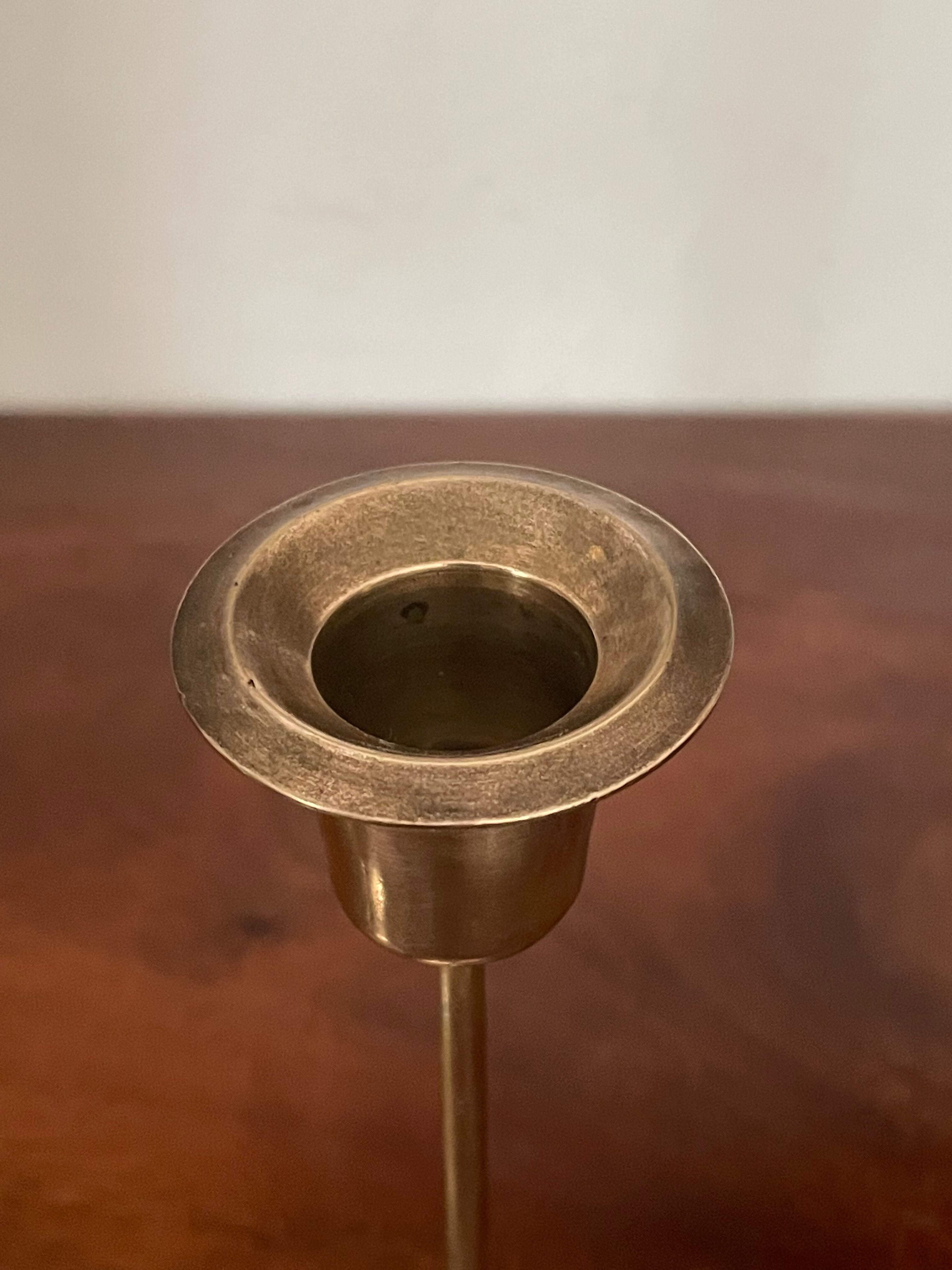 Scandinavian candlesticks in vintage brass