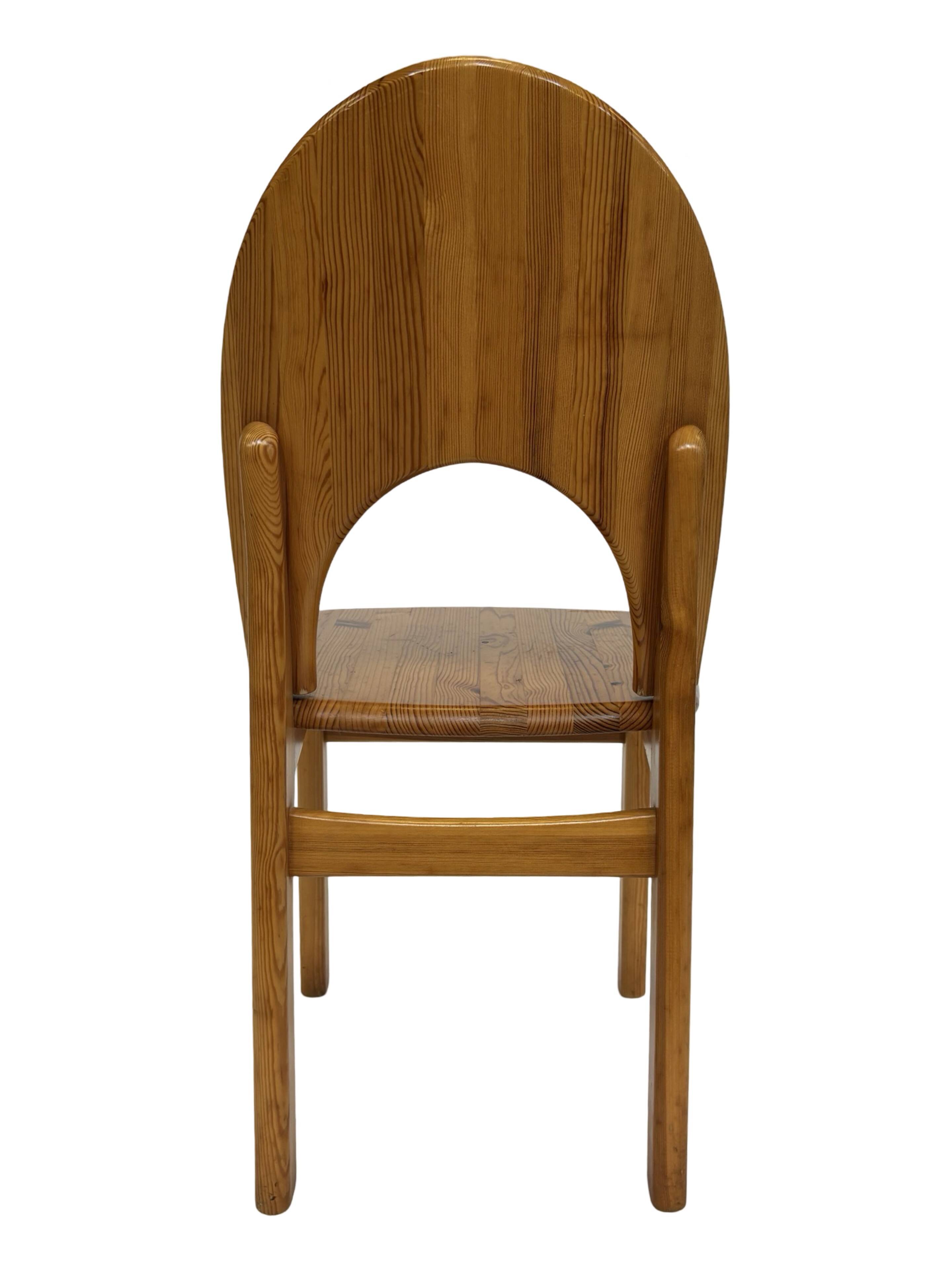 Vintage set of four pinewood chairs Rainer Daumiller minimalist design