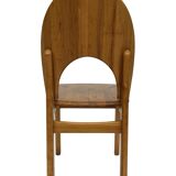 Vintage set of four pinewood chairs Rainer Daumiller minimalist design