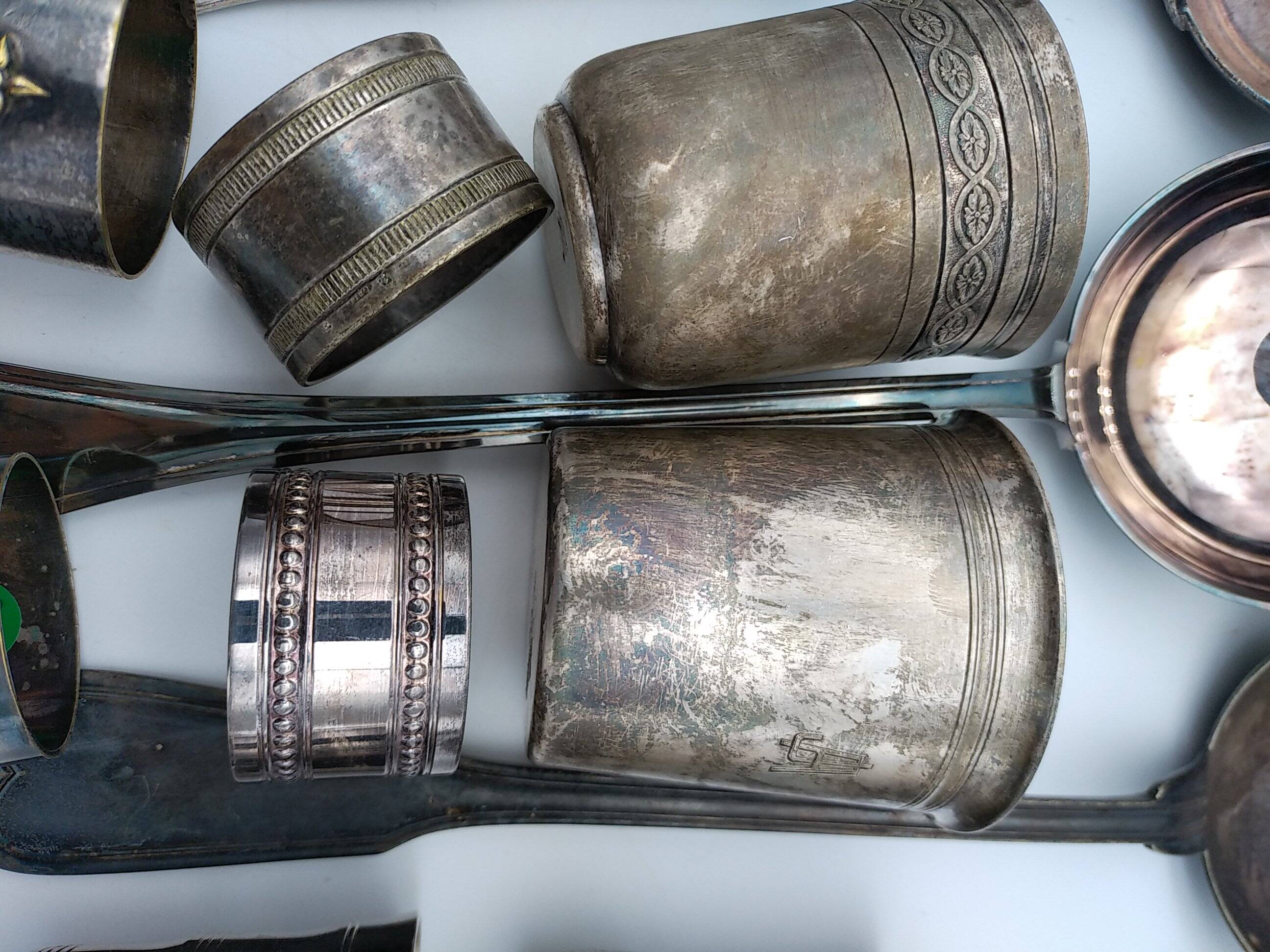 Egg cups, ladles, timpani. christofle, ercuis, sfam. silver plated.