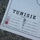 Old poster-school map Rossignol year 50 Tunisia, Algeria