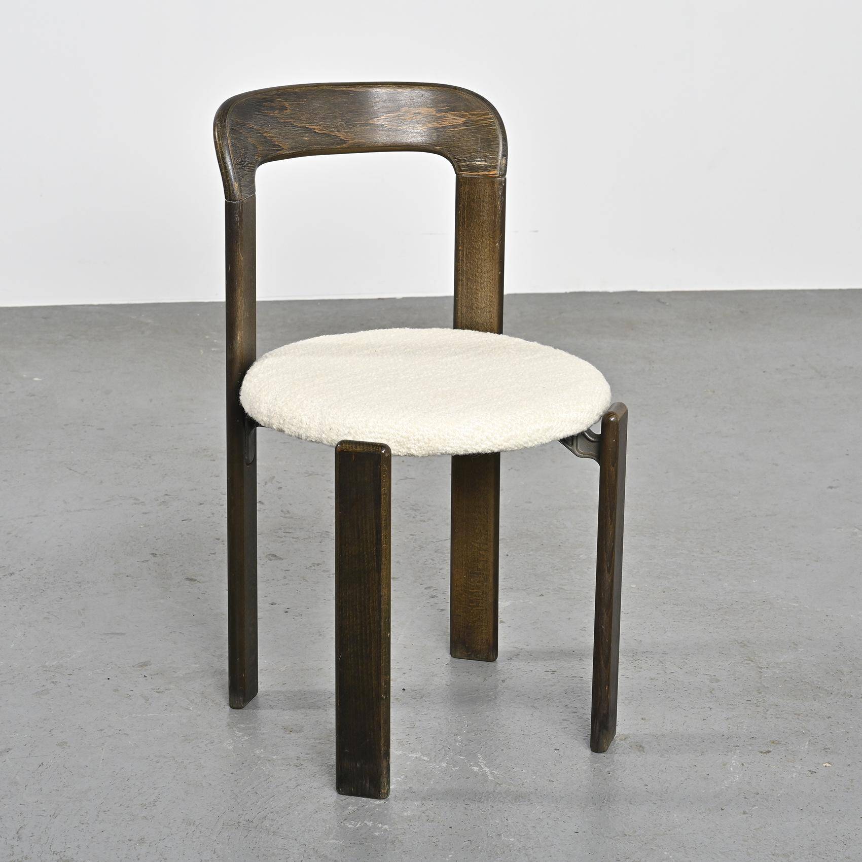 Set of 2 solid beech chairs by Bruno Rey Switzerland 1971