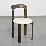 Set of 2 solid beech chairs by Bruno Rey Switzerland 1971