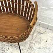 Vintage bamboo and wicker planter basket