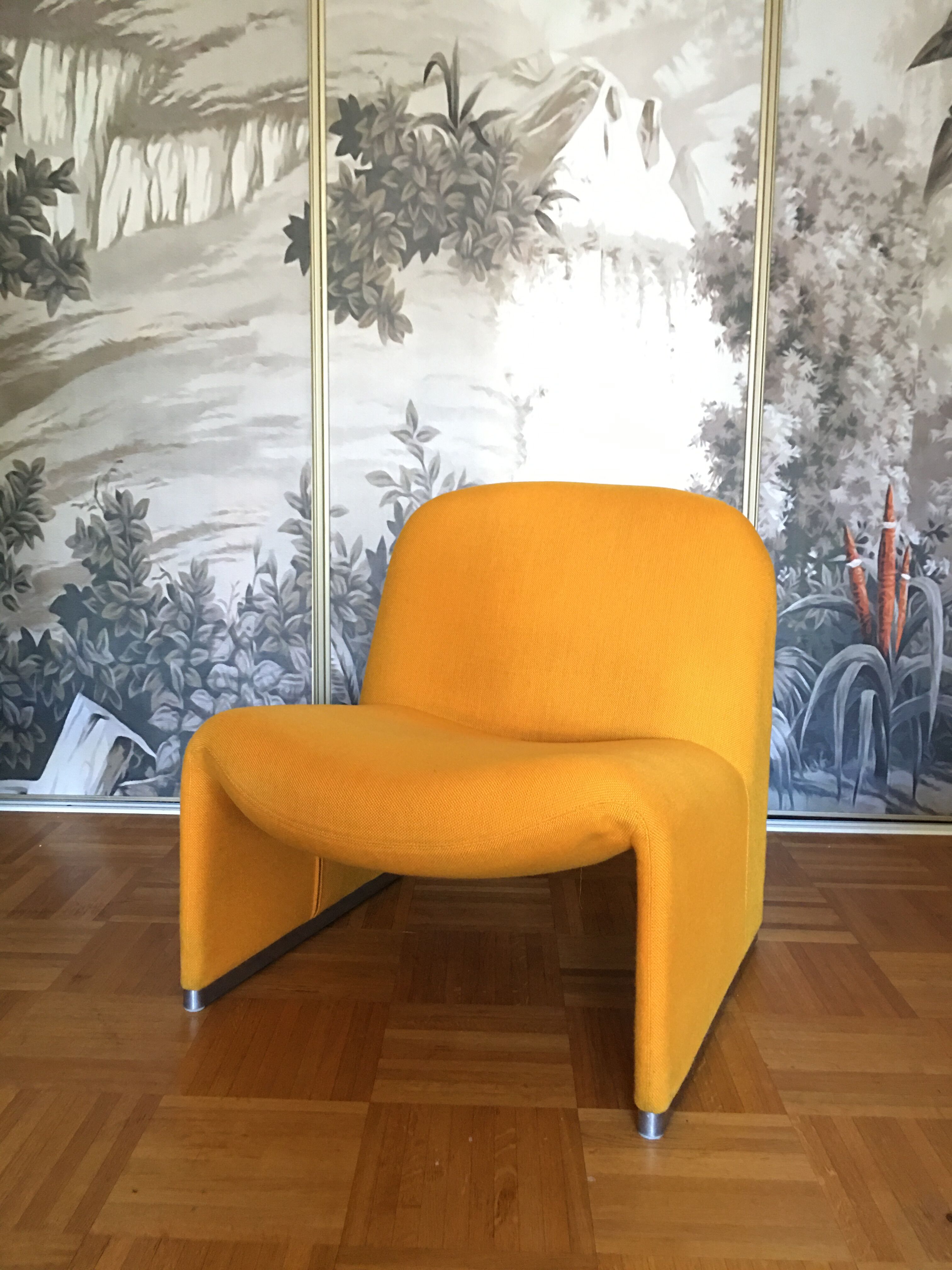 Giancarlo Piretti's Alky armchair for Castelli, 1970s orange-yellow