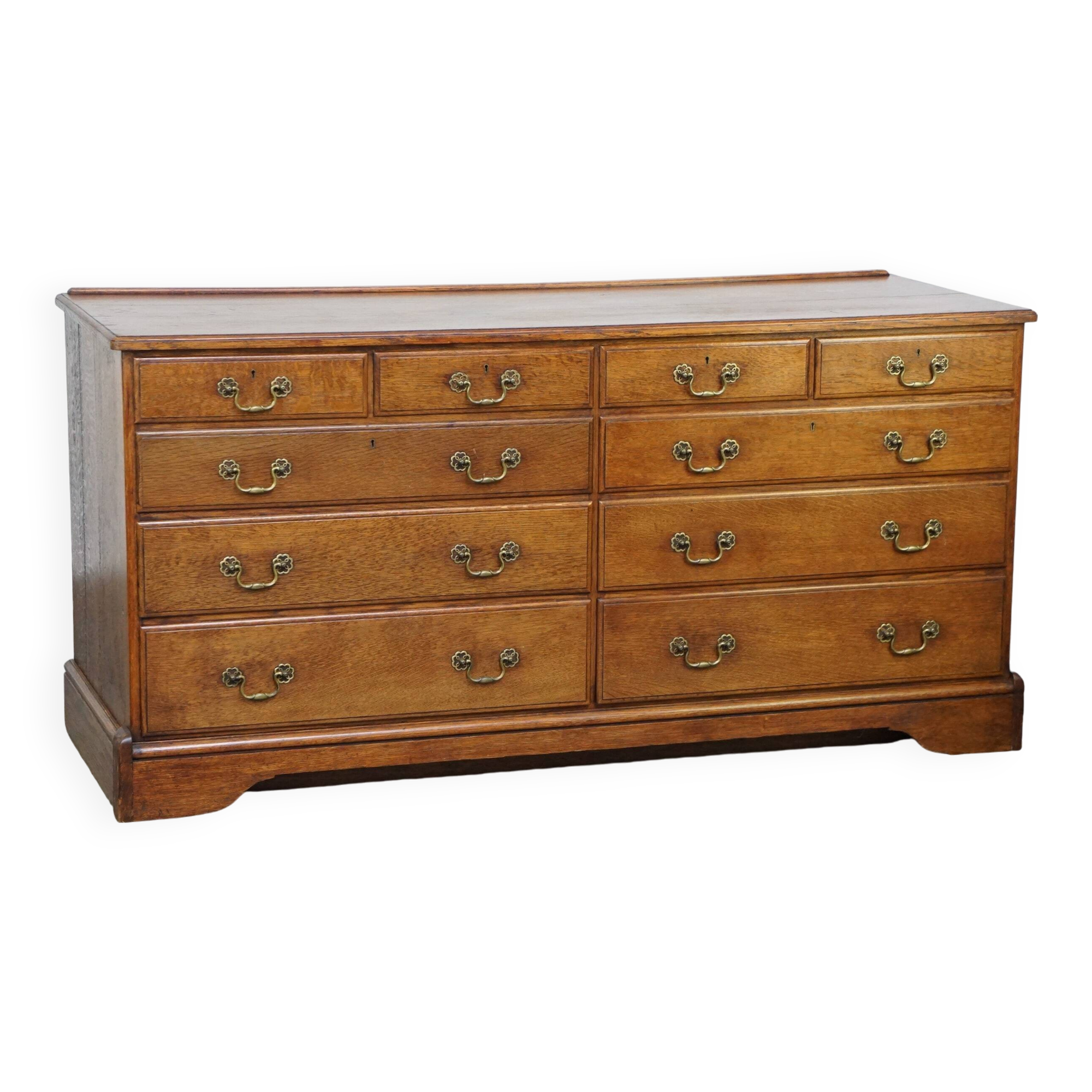 Large antique oak sideboard / chest of drawers / dresser, counter or display cabinet