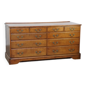 Large antique oak sideboard / chest of drawers / dresser, counter or display cabinet