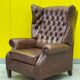Brown leather Handmade Chesterfield Recliner Armchair
