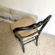 Napoleon III chair in black wood and beige skaï