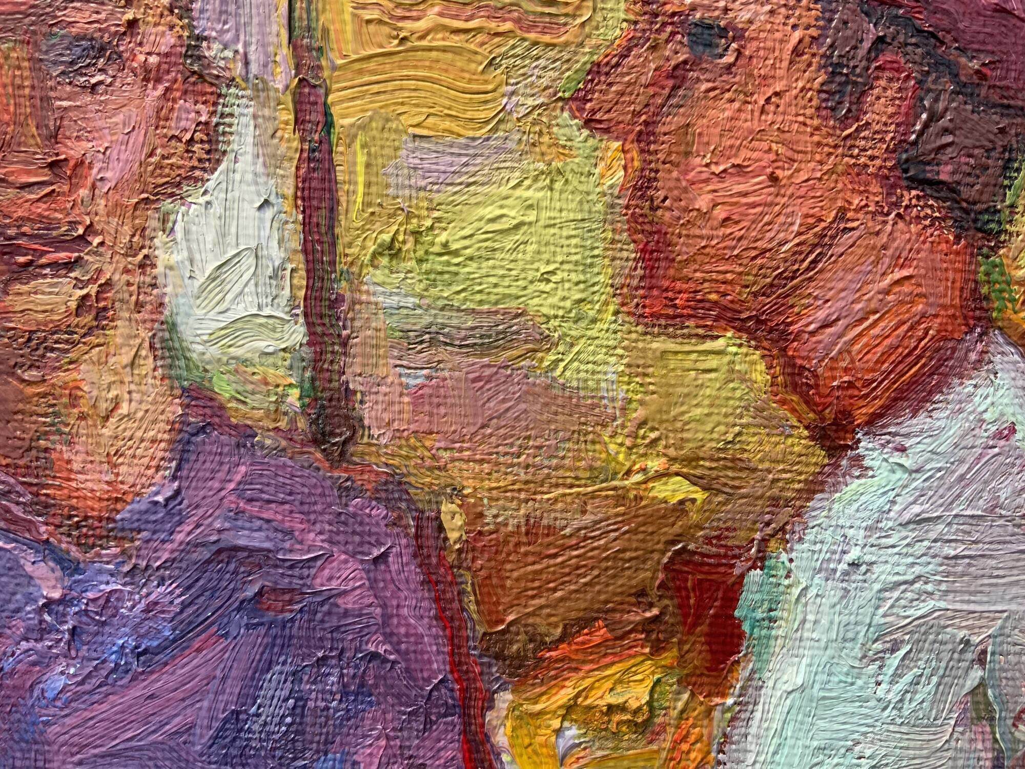 A.Eres Vintage Original Oil on canvas Painting, Expessionist, Signed 1976