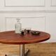 Table basse ronde bois et métal, années 70
