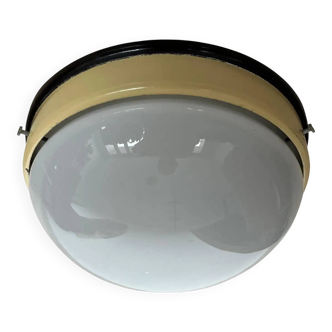 Midcentury Bakelite/Glass ceiling lamp/flush mount or wall lamp, 1960s