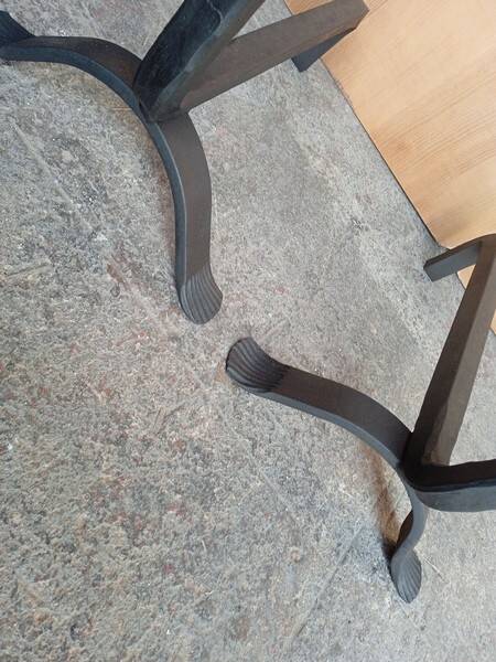 Pair of modernist andirons from the 1930s/40s