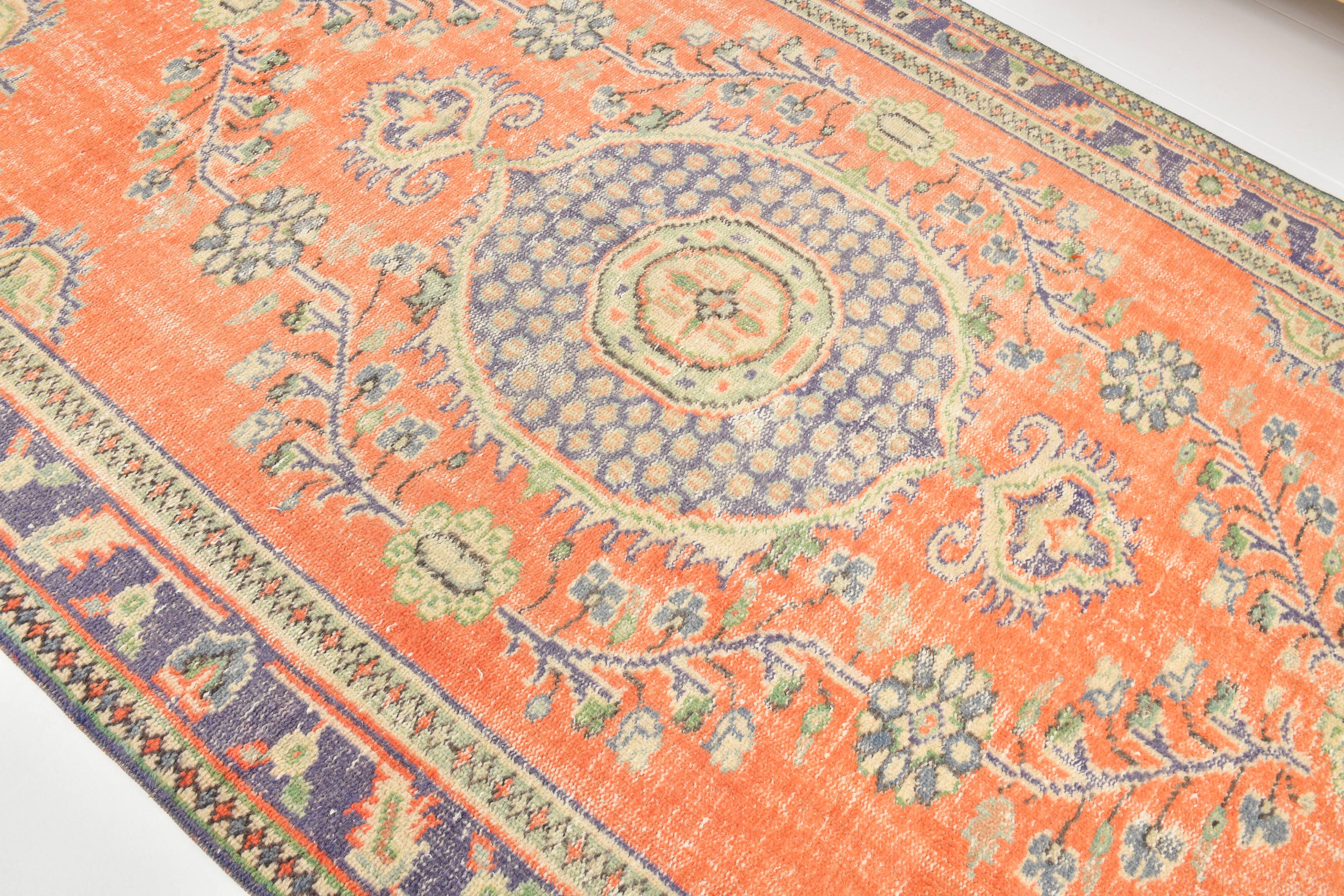 6x10 Faded Orange Classic Pattern Vintage Rug, 177x312 Cm