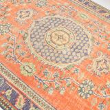 6x10 Faded Orange Classic Pattern Vintage Rug, 177x312 Cm
