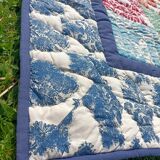 Retro colorful fleece bedspread