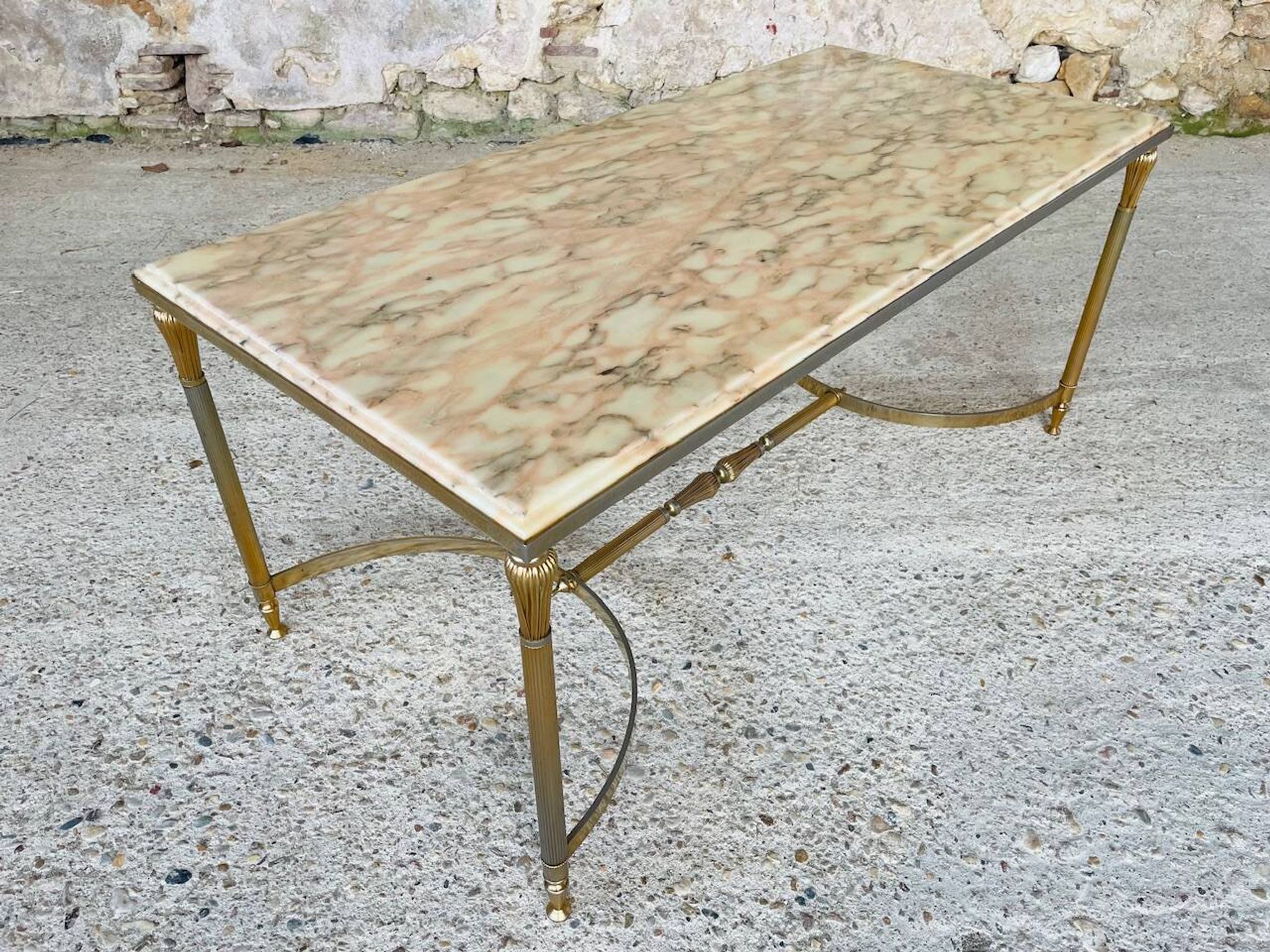 Vintage marble and brass coffee table circa 60's